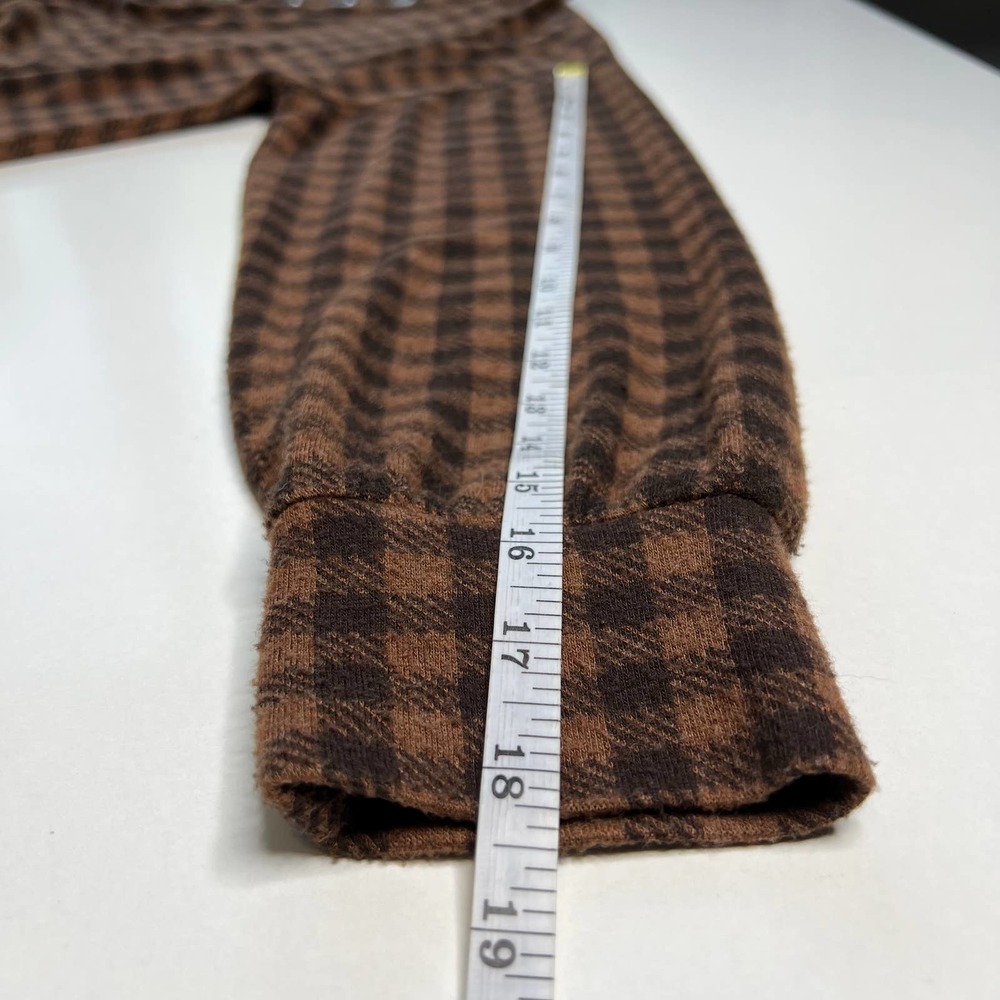 Soft Surroundings Women's Tunic Brown / Black Plaid Peasant V-Neck Top Size L - Picture 6 of 8